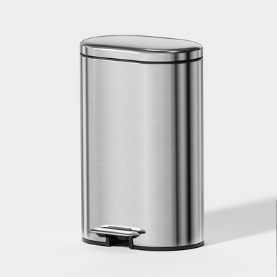 購入 460 x 380 x 635 mm ソフト・クローズ・ペダル・ビン スタイリッシュ・オーバル・デザイン ステンレス・スティール ゴミ箱 オンライン製造