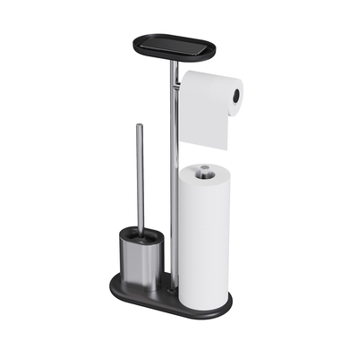 ステンレス鋼 コンパクト バスルーム紙ホルダー TPR トイレットブラシホルダー SET 耐久性 トイレットブラシ ティッシュホルダー