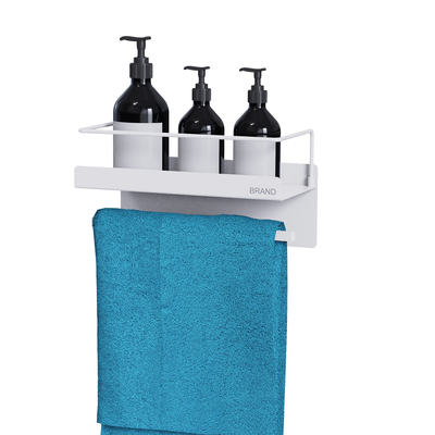 トイレットホルダー付きシャワーラック 掘削なし 磁気アトラクション 浴室オーガナイザー 壁に設置されたシャワーキャディ