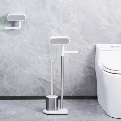 コンパクト ステンレス スチール トイレット ブラシ と トイレット 紙 保持 セット 浴室